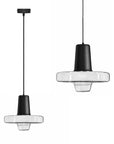 Lampa Wisząca Szklana Metalowa LED APP552-1CP Czarna
