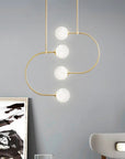 Lampa Wisząca Szklane Kule APP639-4CP Złota 4