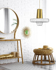 Lampa Wisząca Szklana Metalowa LED APP553-1CP Złota 4