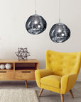 Lampa Sufitowa Wisząca Szklana APP330-1CP SREBRNA