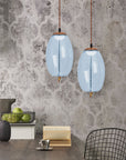 Lampa LED Sufitowa Wisząca Szklana APP441-CP Niebieska