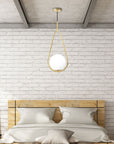 Lampa Sufitowa Wisząca Szklana Kula APP472-1CP Biała