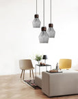Lampa sufitowa szklana APP435-1CP szara