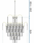 KRYSZTAŁOWA LAMPA SUFITOWA 312358 Złota