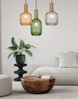 Lampa Sufitowa Wisząca Szklana APP462-1CP Zielona