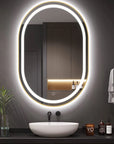 LUSTRO ŚCIENNE LED OLL 60x90 cm Złote Szczotkowane
