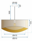 Lampa Wisząca 50cm APP970-1CP Beżowa