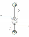 LAMPA SUFITOWA 4-RAMIENNA LED APP519-4C Czarna 5