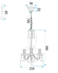 LAMPA SUFITOWA WISZĄCA EBT011-3CP CHROM 5