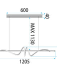 LAMPA SUFITOWA WISZĄCA LED LHJ024-CP 120 Cm ZŁOTA 5