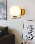 Lampa Ścienna Kinkiet Szklana Kula APP674-1W Złota 5