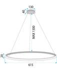 Lampa Wisząca LED LHJ002-CP 60cm ZŁOTA 5