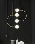 Lampa Wisząca Szklane Kule APP639-4CP Złota 5