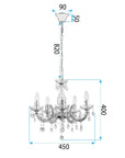 LAMPA SUFITOWA WISZĄCA EBT003-5CP GREY 5