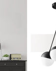 Lampa Wisząca Szklana Kula Mleczna APP687-3CP Czarna 5