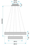 LAMPA WISZĄCA LED G043-2CP ZŁOTA 5