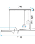 LAMPA SUFITOWA WISZĄCA LED LHJ039-CP ZŁOTA SZCZOTKOWANA 5