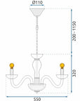 Lampa Sufitowa Wisząca APP1081-6CP 5