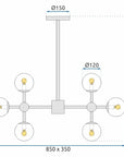 Lampa Wisząca Sufitowa 8 Kule APP269-8C 5