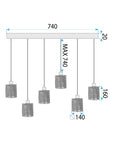 LAMPA SUFITOWA WISZĄCA APP1822-6CP NATURE BLACK 5