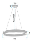 LAMPA WISZĄCA LED LHJ053-CP1 C ZŁOTA SZCZOTKOWANA 60CM 5