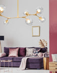 Lampa Wisząca Szklane Kule 7 Ramion APP507-7C Złota 5