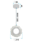 LAMPA SUFITOWA WISZĄCA LED LHJ102-1CP ZŁOTA 5