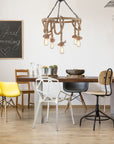Lampa Sufitowa Wisząca Żyrandol Boho Sznur 5 E27 App677-5cp