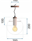 Lampa sufitowa wisząca szklana Lassi 20 cm Różowe Złoto