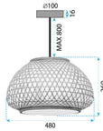 Lampa Sufitowa Wisząca Boho APP1649-1CP 6