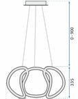 Lampa Sufitowa Wisząca Nowoczesna LED + PILOT APP387-CP CZARNA