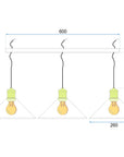 Lampa Sufitowa Wisząca Porto App017-3cp Czarna