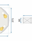 Lampa Plafon Diamond APP862-C 40 cm Czarna