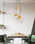 Lampa Sufitowa Wisząca Szklana Metalowa APP551-1CP Złota