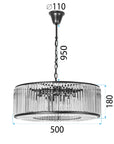 Lampa Kryształowa Wisząca APP1651-6CP Black 6