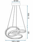 LAMPA SUFITOWA WISZĄCA LED G006-CP Czarna + PILOT 6