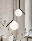 Lampa Sufitowa Wisząca Szklana Kula G107-1W Czarna Biała 6