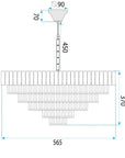 Lampa Wisząca Z Kryształami G058-CP 60CM ZŁOTA 6