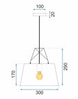 Lampa Sufitowa Wisząca Metalowa APP422-1CP Czarna 6