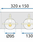 LAMPA ŚCIENNA KINKIET APP1221-2W Czarna 6