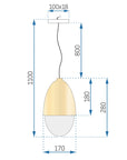 Lampa Sufitowa Wisząca Orzeszek Metal Wood Boho APP952-1CP 6
