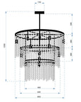 Lampa Kryształowa Wisząca APP1314-CP Czarna 6