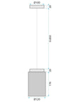LAMPA SUFITOWA WISZĄCA APP1810-1CP Frosted Grey 6