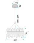 LAMPA WISZĄCA KRYSZTAŁOWA LED LHJ099-CP ZŁOTA 6