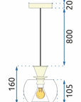 Lampa Sufitowa Wisząca Szklana Kula APP902-1CP Złota 6