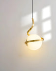 LAMPA WISZĄCA SZKLANA KULA SPIRALA APP1733-1CP ZŁOTA 6