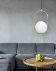 Lampa Sufitowa Wisząca Szklana Kula APP473-1CP Biała