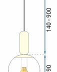 Lampa Sufitowa Wisząca Szklana Metalowa APP474-1CP Złota