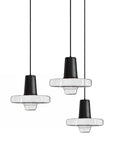 Lampa Wisząca Szklana Metalowa LED APP552-1CP Czarna