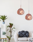 Lampa Sufitowa Wisząca Szklana APP333-1CP Różowe Złoto